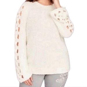 Lane Bryant Women Cozy Knit Sweater Size 14-16 Beige
